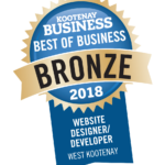 Best in Business Award for Website Design in the West Kootenay, Revelstoke, Moxie Marketing